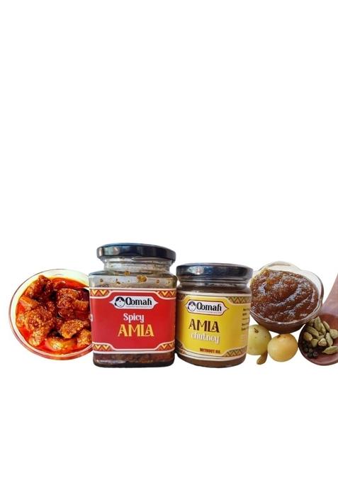 Oomah Foods Homemade Amla Pickle Chutney | Ka Achar And Tangy Natural Taste Traditional Tasty Pickles Immunity Booster No Artificial Preservatives Combo Pack 200Gm Each