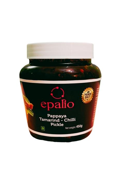 Epalio Papaya Tamarind Chilli Pickle | 450 Gm Jar Papeeta Tetul Mirchi Ka Achar Authentic South Indian Homemade Sweet Spicy Traditional Recipie No Preservatives