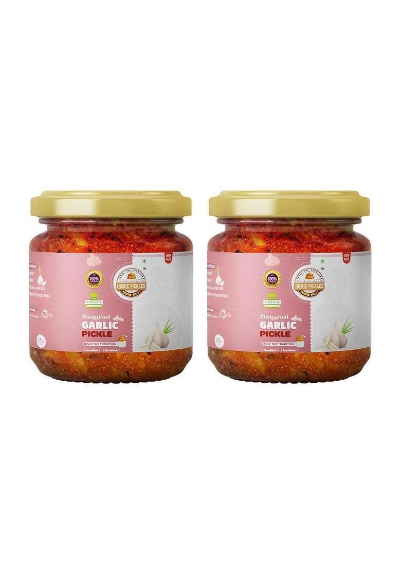 Homiepickles Garlic Pickle Pack Of 2 500Gm Tangy And Delicious Homemade Lahsun Ka Achar In Fresh - Indya
