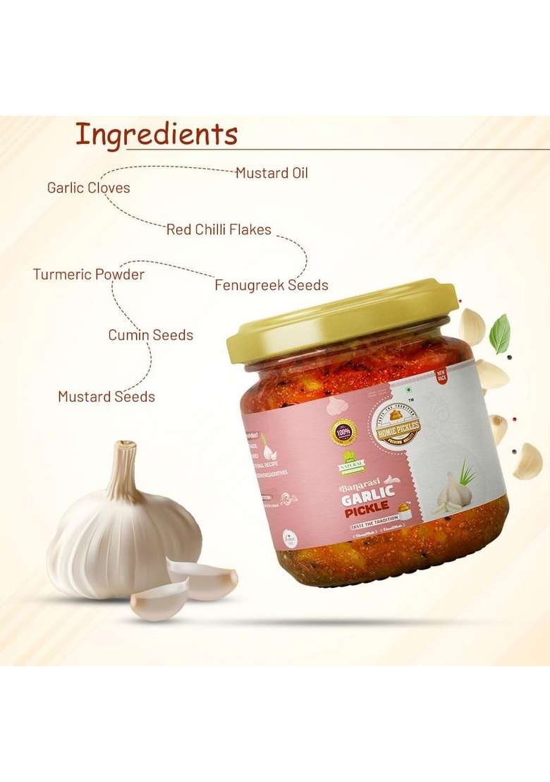 Homiepickles Garlic Pickle Pack Of 2 500Gm Tangy And Delicious Homemade Lahsun Ka Achar In Fresh - Indya