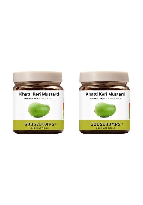 Goosebumps Khatti Keri Pickle | Raw Mango Homemade Kacha Aam Ka Aachar Low Oil Traditional With Less Mustard Based Preservative Free 250G X 2 Packs 500 Gms