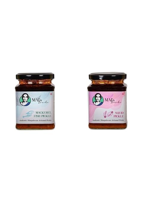 Mai'S Lonche Non Veg Combo | Mackerel Squid Sea Food Healthy No Preservative 250 Gms X 2 Pack Of