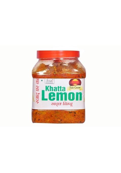 Sun Grow Organic Home Made Hand Mother Herbal Masala Gujrati Lemon Pickle Khatta Nimbu Real Taste Of Pickles 850G In Jar