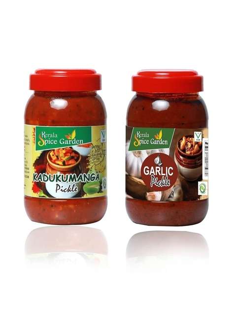 Kerala Spice Garden Kadukumanga Garlic Pickle | 100 Natural Style Combo Authentic 500G Mango 2 X 500 G