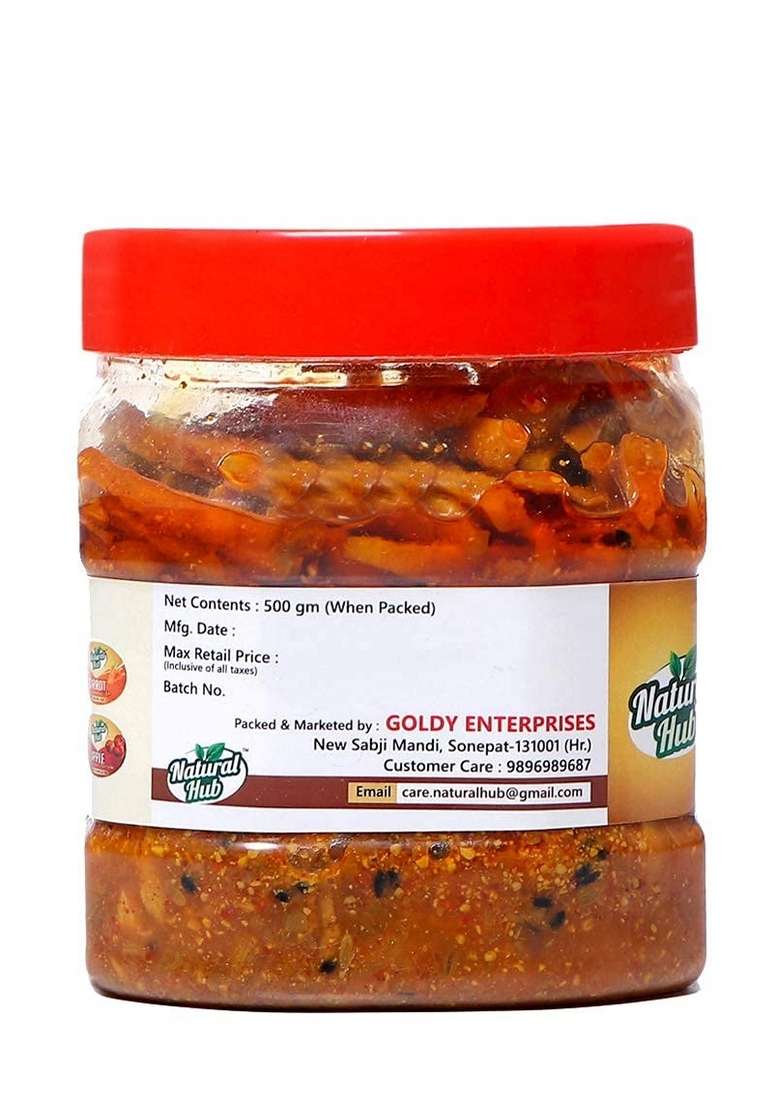 Natural Hub Homemade Ginger Pickle Tasty And Spicy Pack Of 2 500 Gram Each - Indya