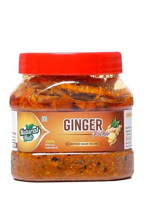 Natural Hub Homemade Ginger Pickle Tasty And Spicy Pack Of 2 500 Gram Each