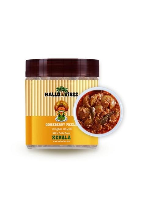 Mallu Vibes Homemade Kerala Style Indian Gooseberry Pickle | Authentic Nellikka Achar Traditional Ayurvedic Recipe With Gingerly Oil 400G