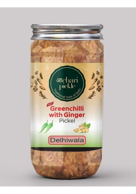 Achari Pickles Greenchilli With Ginger Pickle Delhiwala 400 Gm Ghar Ka Achar