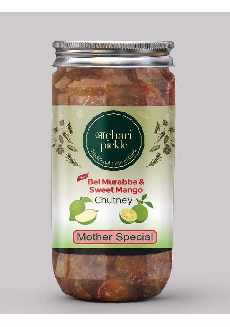 Achari Pickles Bel Murabba Sweet Mango Chutney Mix Mother Special 400 Gm Ghar Ka Achar - Indya