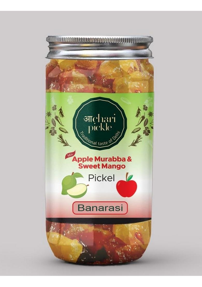 Achari Pickles Apple Murabba Sweet Mango Pickle Mix Banarasi 400 Gm Ghar Ka Achar
