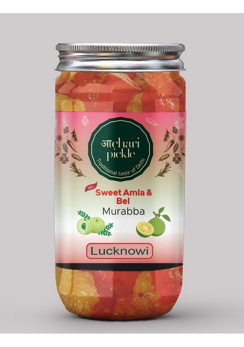 Achari Pickles Sweet Amla Bel Murabba Mix Lucknawi 400 Gm Ghar Ka Achar