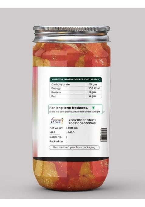 Achari Pickles Sweet Amla Bel Murabba Mix Lucknawi 400 Gm Ghar Ka Achar