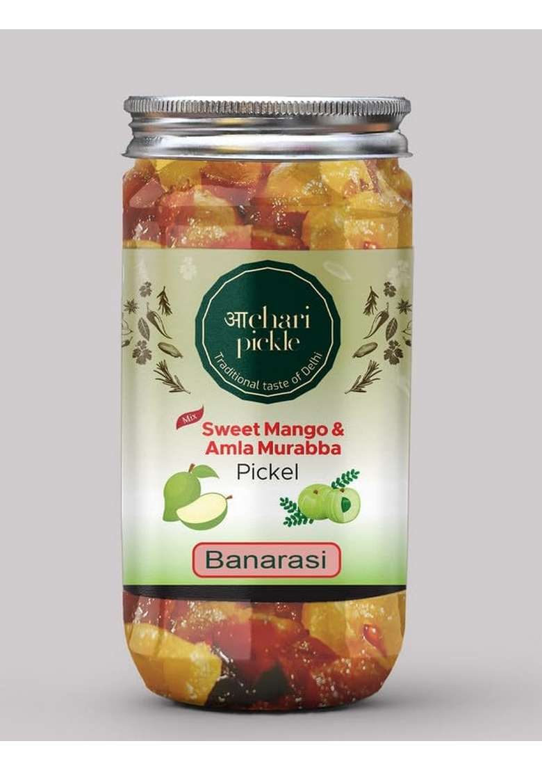 Achari Pickles Sweet Mango Pickle Amla Murabba Mix Banarasi 400 Gm Ghar Ka Achar - Indya