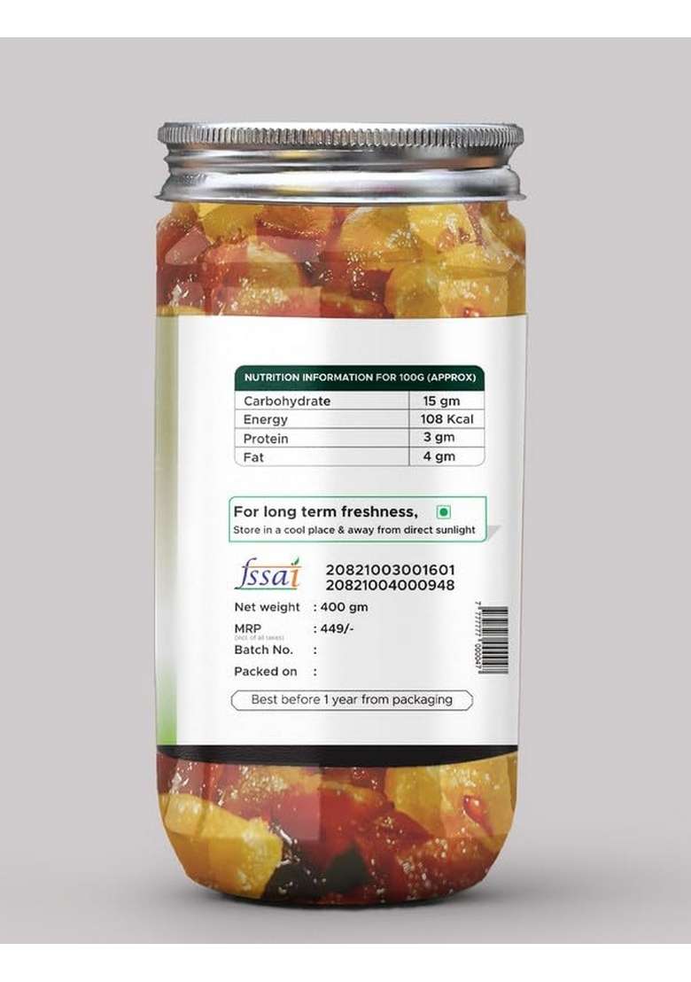 Achari Pickles Sweet Mango Pickle Amla Murabba Mix Banarasi 400 Gm Ghar Ka Achar - Indya