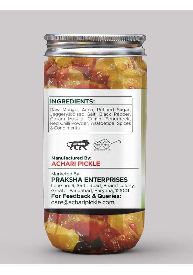 Achari Pickles Sweet Mango Pickle Amla Murabba Mix Banarasi 400 Gm Ghar Ka Achar - Indya