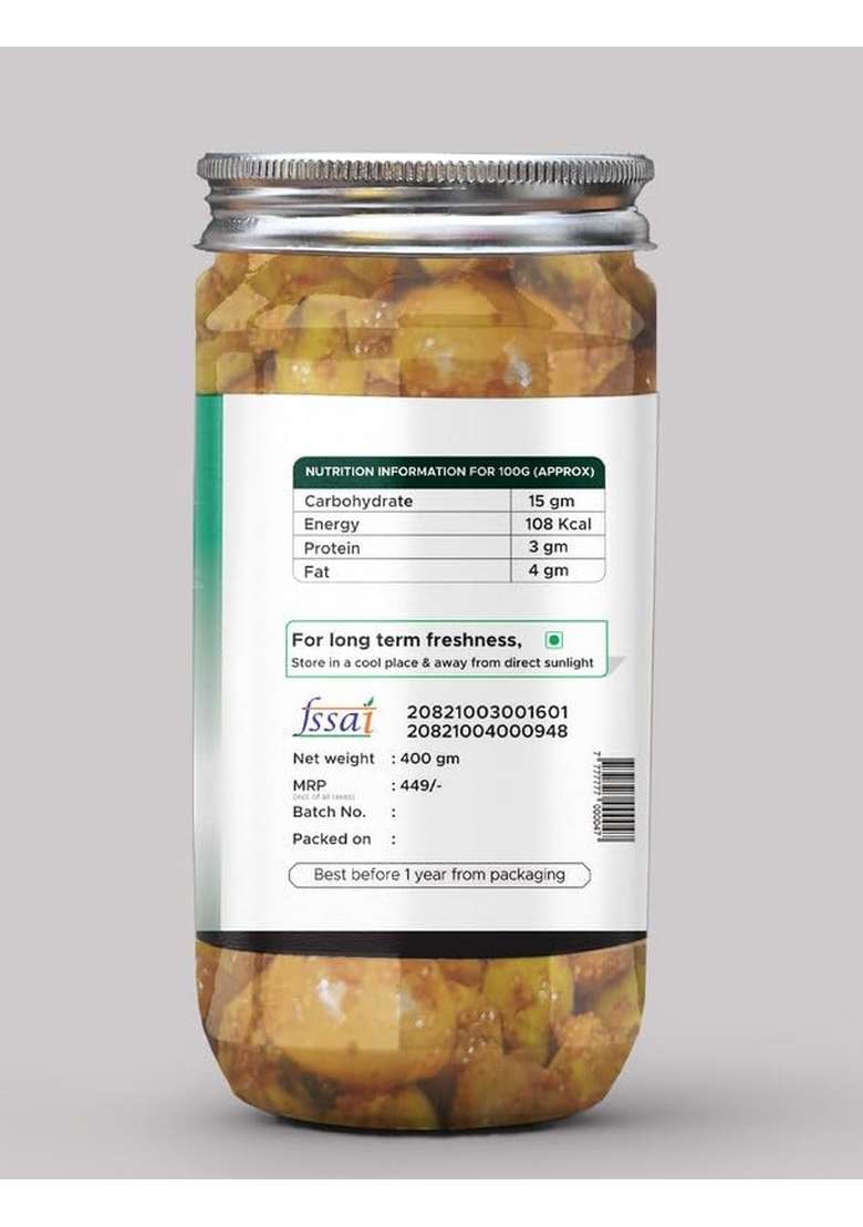 Achari Pickles Garlic With Gunda Lesua Mix Pickle Mother Special 400 Gm Ghar Ka Achar - Indya