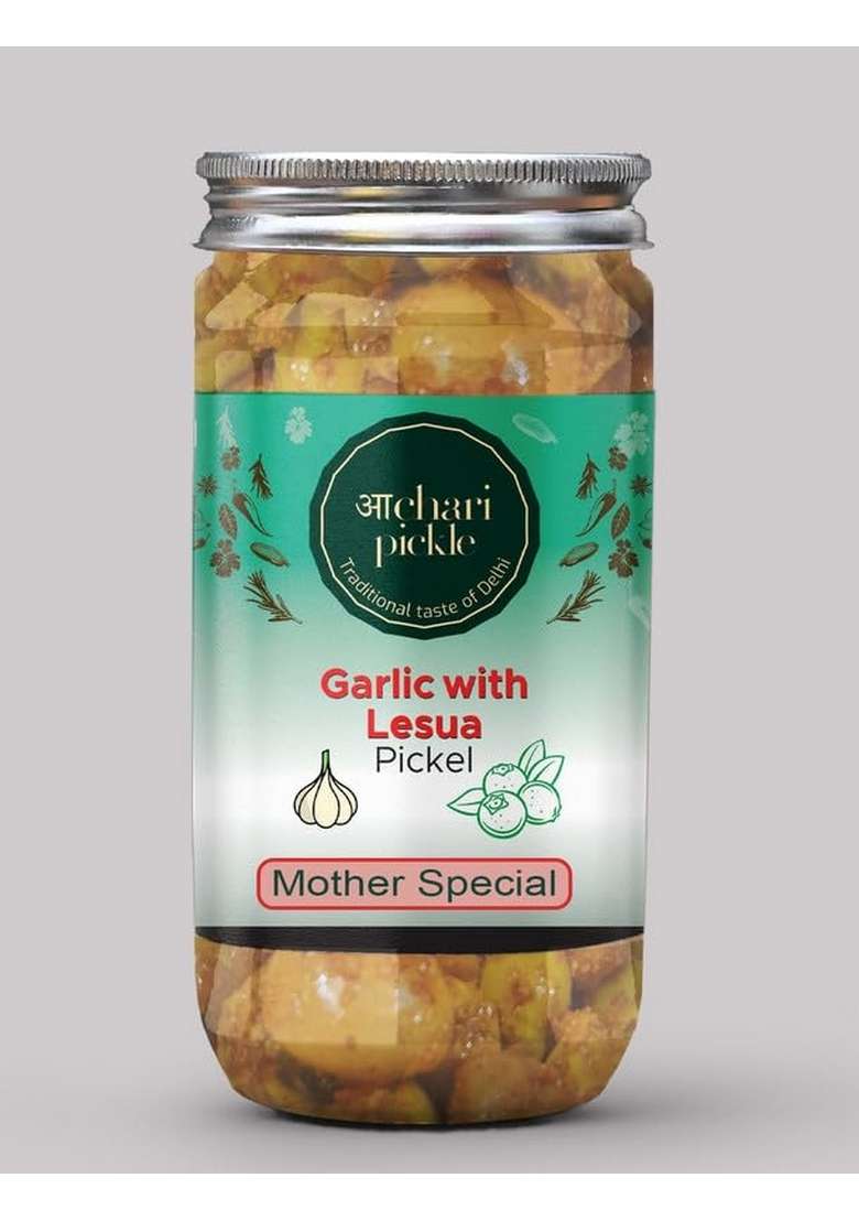Achari Pickles Garlic With Gunda Lesua Mix Pickle Mother Special 400 Gm Ghar Ka Achar - Indya