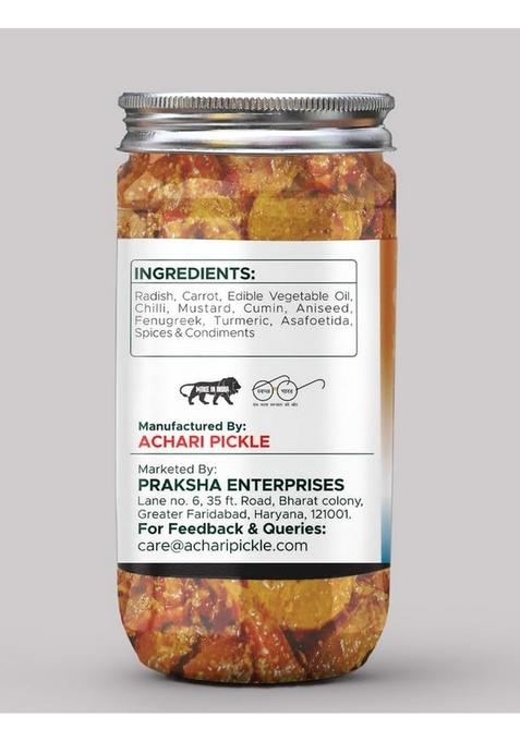 Achari Pickles Radish With Carrot Mix Pickle Punjabi 400 Gm Ghar Ka Achar