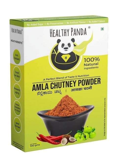 Healthy Panda Uttar Karnatakas Famous Pounded Peanut Garlic Chutney Powder Amla Pack Of 2 100G Each 400 G
