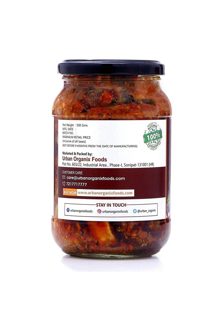 Urban Organix Foods Mixed Pickle Mix Achaar Homemade Low Oil No Preservatives Sugar 400 Gram Pet Jar