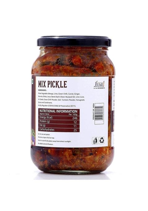 Urban Organix Foods Mixed Pickle Mix Achaar Homemade Low Oil No Preservatives Sugar 400 Gram Pet Jar