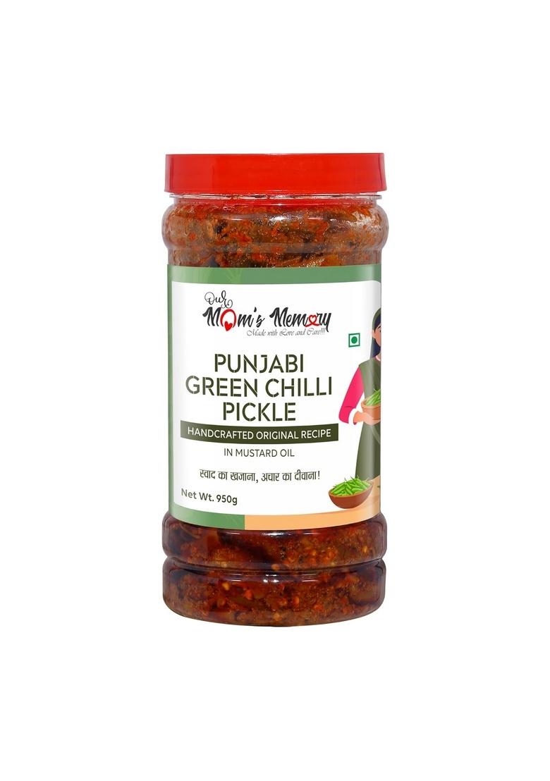 Our Mom'S Memory Punjabi Homemade Green Chilli Pickle | Made With Farm Sourced Sun Dried Chillies Spices 950 Grams