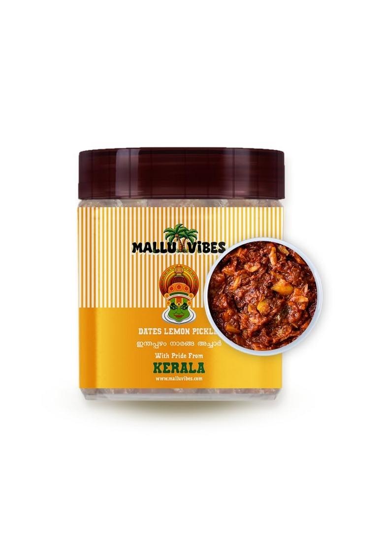 Mallu Vibes Homemade Kerala Dates Lemon Pickle Eenthapazham Naranga Achar | Sweet Tangy Spicy Fusion Ideal For Biryani Ghee Rice 400G