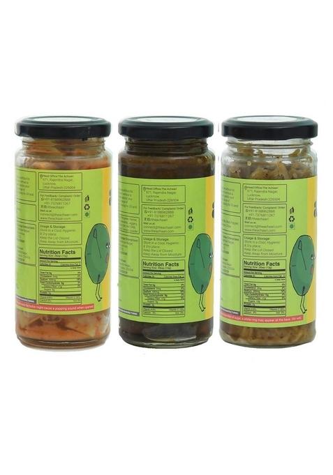 The Achaari Homemade Mango Pickle Pack Of 3 Khatti Red Chilli Nouncha Meetha Raita