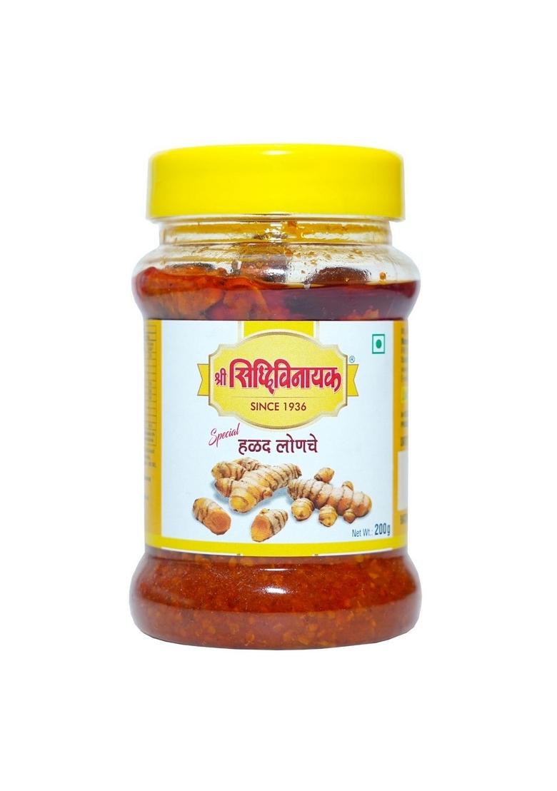 Shree Siddhivinayak Pickles Combo | Halad Turmeric Pickle Lemon Chilly Kokani Thecha God Kairi Sweet Raw Mango Organic Homemade Pack Of 4 200G Each