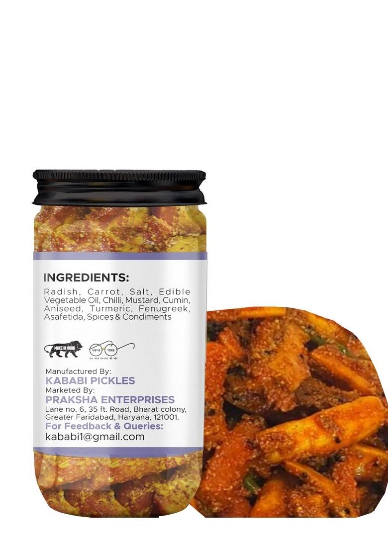 Kababi Delhiwala Carrot Radish Pickle Home Made Gajar Mooli Ka Achar 400 Gm I Taste Bhi Health Homemade Organic