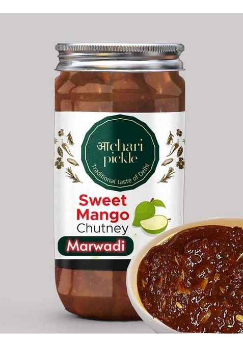 Achari Pickles Marwadi Sweet Mango Chutney Galka With Jeera 400G Khatta Meetha Without Oil Jam Mother’S Recipe | Organic North Indian Pickle| Traditional Home Made Achaar