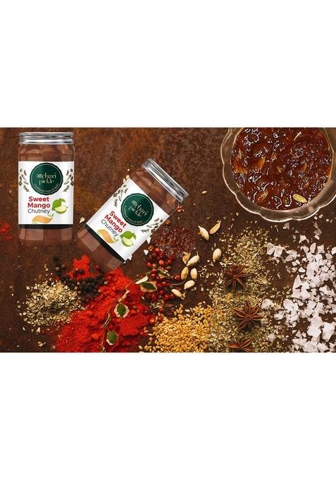Achari Pickles Marwadi Sweet Mango Chutney Galka With Jeera 400G Khatta Meetha Without Oil Jam Mother’S Recipe | Organic North Indian Pickle| Traditional Home Made Achaar