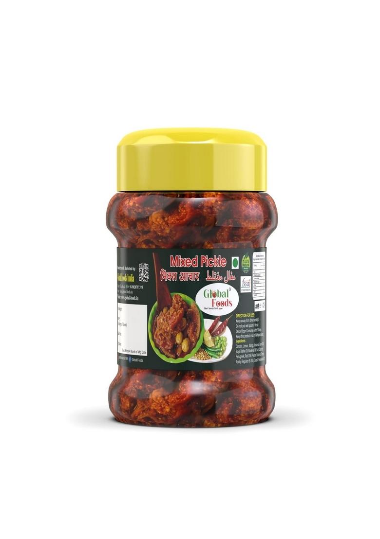 Global Foods Globle Mixed Pickle 200Gm Perfect Blend Of Nine Farm Fresh Seasonal Vegetables And Healthy Mustard Oil Olive Prepared From Finest Seeds