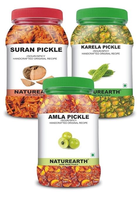 Naturearth 100 Natural Amla Suran Karela Pickle 600 G Primium Quality Achar