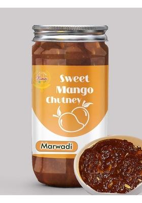 Kababi Marwadi Sweet Mango Chutney With Jeera 400G Khatta Meetha Pickles Without Oil Jam Preserve In Spices Indian Dip Mother’S Recipe | Organic North Pickle| Traditional Home Made Achaar