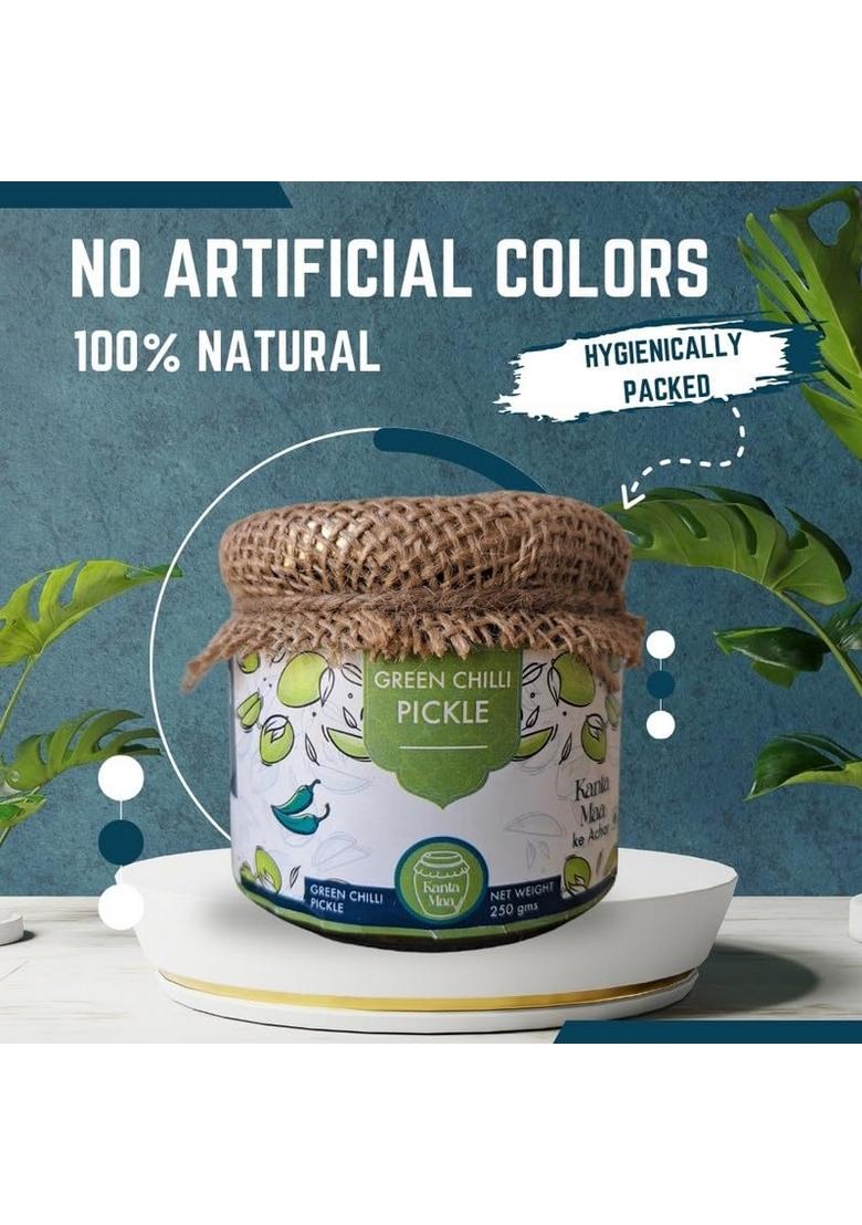 Kanta Maa Green Chilli Pickle | Natural Homemade Taste Hygienic Preparation Packing 250G