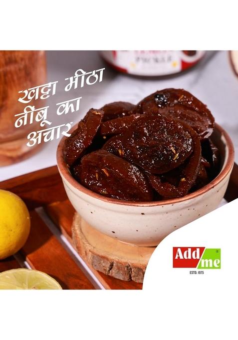 Add Me Lemon Pickle Sweet And Sour Without Oil Lime Nimbu Ka Achar Red Stuffed Chilli Lal Mirchi Bharwa 200Gm Each Combo Gift Pack Pickles Glass Jar