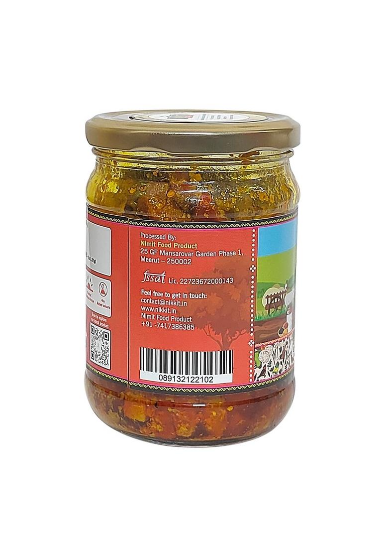 Nikkit Mixed Pickle | Traditional Spicy Tangy Achar Made With Mango Lemon Chili Vegetables Authentic Oil Spices Perfect For Meals Snacks Homemade 450 Gram Pack Of 2
