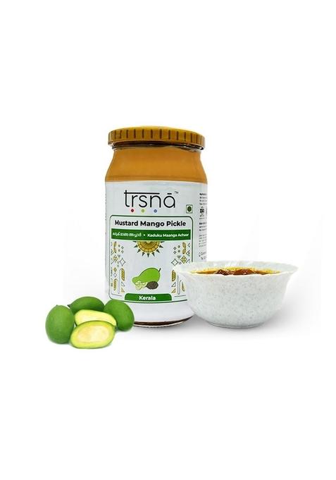Trsna Mustard Mango Pickle 400 Grams | Kaduku Maanga Achaar Fresh Kerala Style Tangy Spicy South Indian Taste Premium Gourmet In Glass Jar