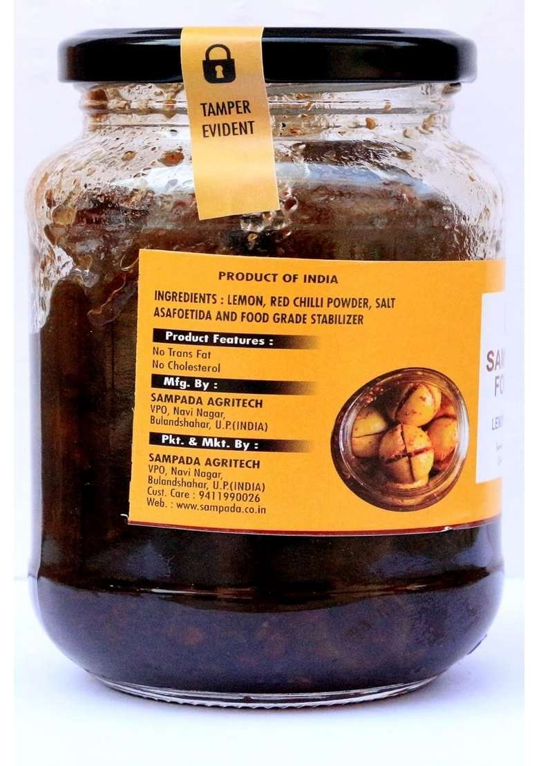 Sampada Foods | Homemade Sour Sweet Lemon Pickle With Mustard Oil 900 Gms Pack 100 Natural Added Hing Flavor Khatta Meetha Nimbu Achar No Preservatives Additive Pure Hygienic - Indya