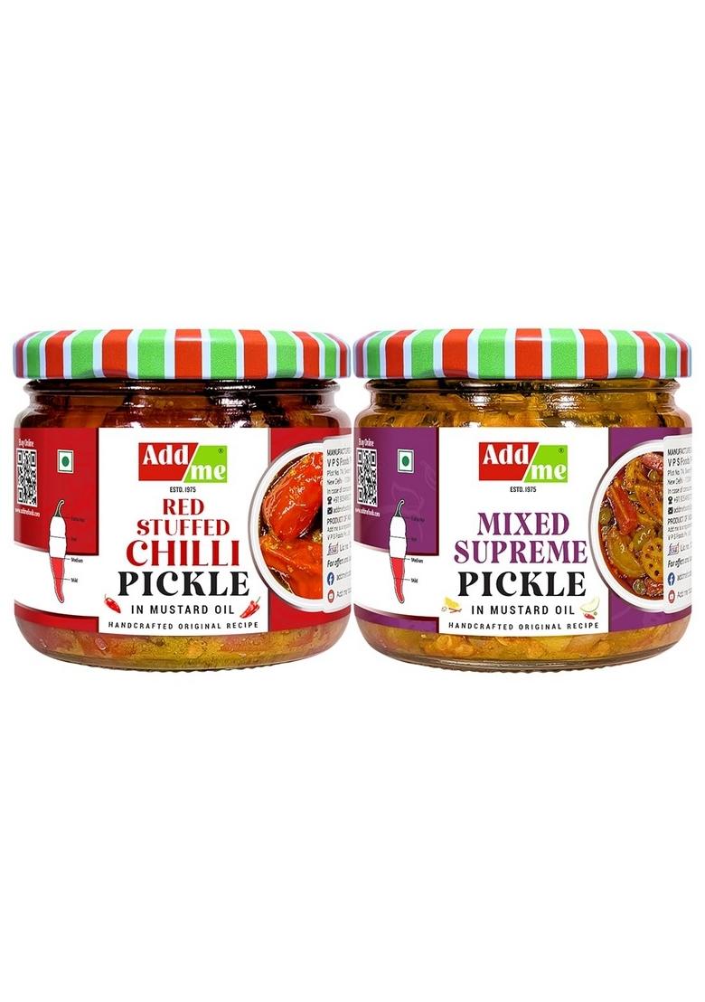 Add Me Rajasthani Red Stuffed Pickle Bharwa Lal Mirch 300Gm Mix Achar Homemade Mixed Supreme Mango Chilli Lemon Carrot Ker Ginger Karonda Lasoda Fruit