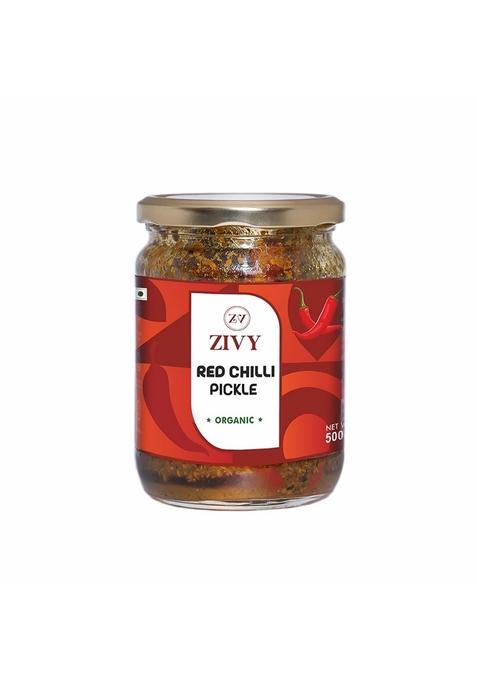 Zivy Homemade Spicy Red Chilli Pickle 500Gm Fresh Pickles No Preservatives Artificial Flavours Lal Mirch Ka Achar