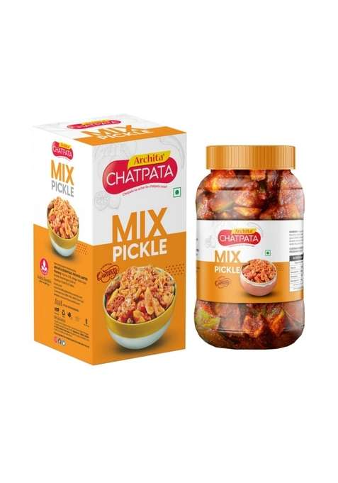 Archita Chatpata Mix Pickle Stuffed With Seasonal Vegetables Red Chilli Mango Carrot Green Homemade Achaar Natural Ingredients | Traditional Achar 1 Kg