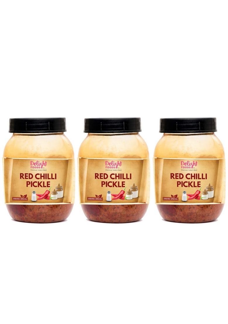 Delight Foods Special Andhra Pickles 750G 250G X 3 Red Chilli
