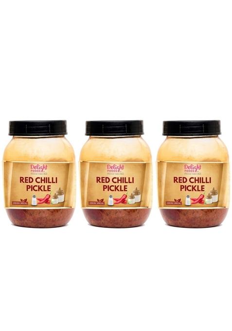 Delight Foods Special Andhra Pickles 750G 250G X 3 Red Chilli