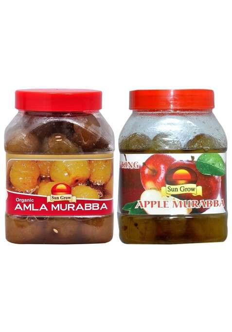 Sun Grow Food Combo Pack Of 2Kg The Real Taste Maa Ka Hath Swad Organic Amla Murabba Ingredient Fenugreek Clove Muskmellon Seeds Cardamom Elichie 1Kg Home Made Sweetish Prepared By Kashmiri Green Apples Immunity Booster Apple