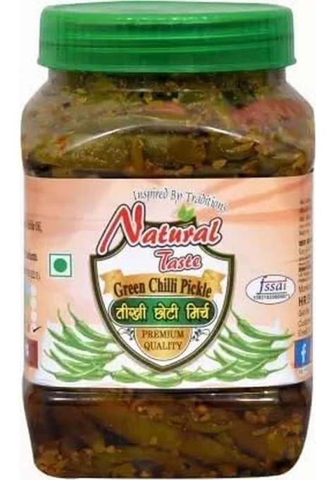 Natural Taste Rajasthani Homemade Organic Green Chilli Pickle Hari Mirch Ka Achar 400
