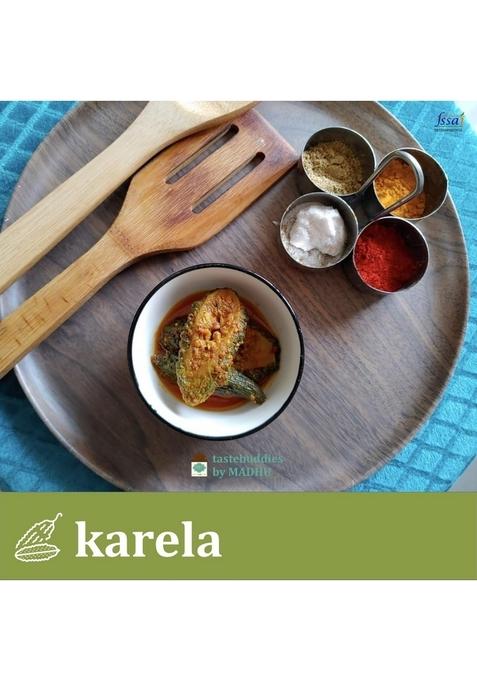 Tastebuddies By Madhu Madhu® Karela Pickle 450 Gm Handcrafted Homemade Artisan Bitter Gourd Roasted Spices In Wood Pressed Mustard Oil Authentic Flavorful Rich Antioxidants