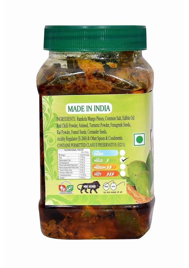 Natural Taste Homemade Organic Seedless Mango Pickle Aam Ka Achar 400Gm - Indya