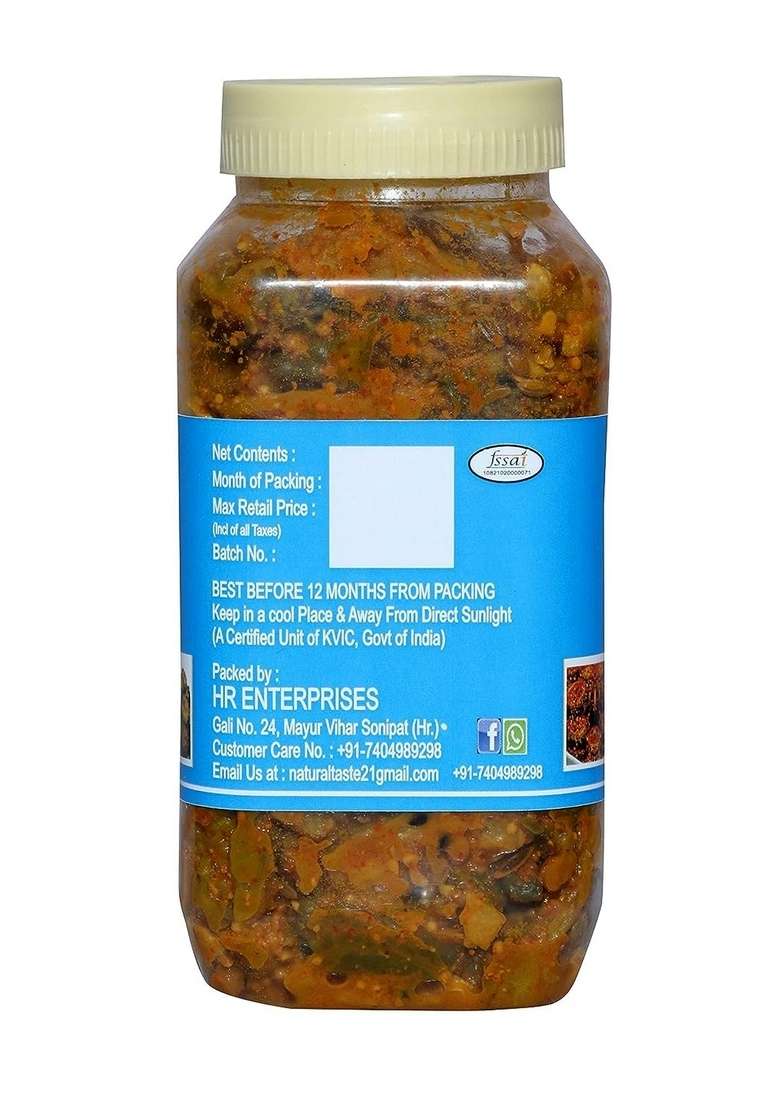 Natural Taste Homemade Organic Bittergourd Pickle Karela Ka Achar 400Gm - Indya